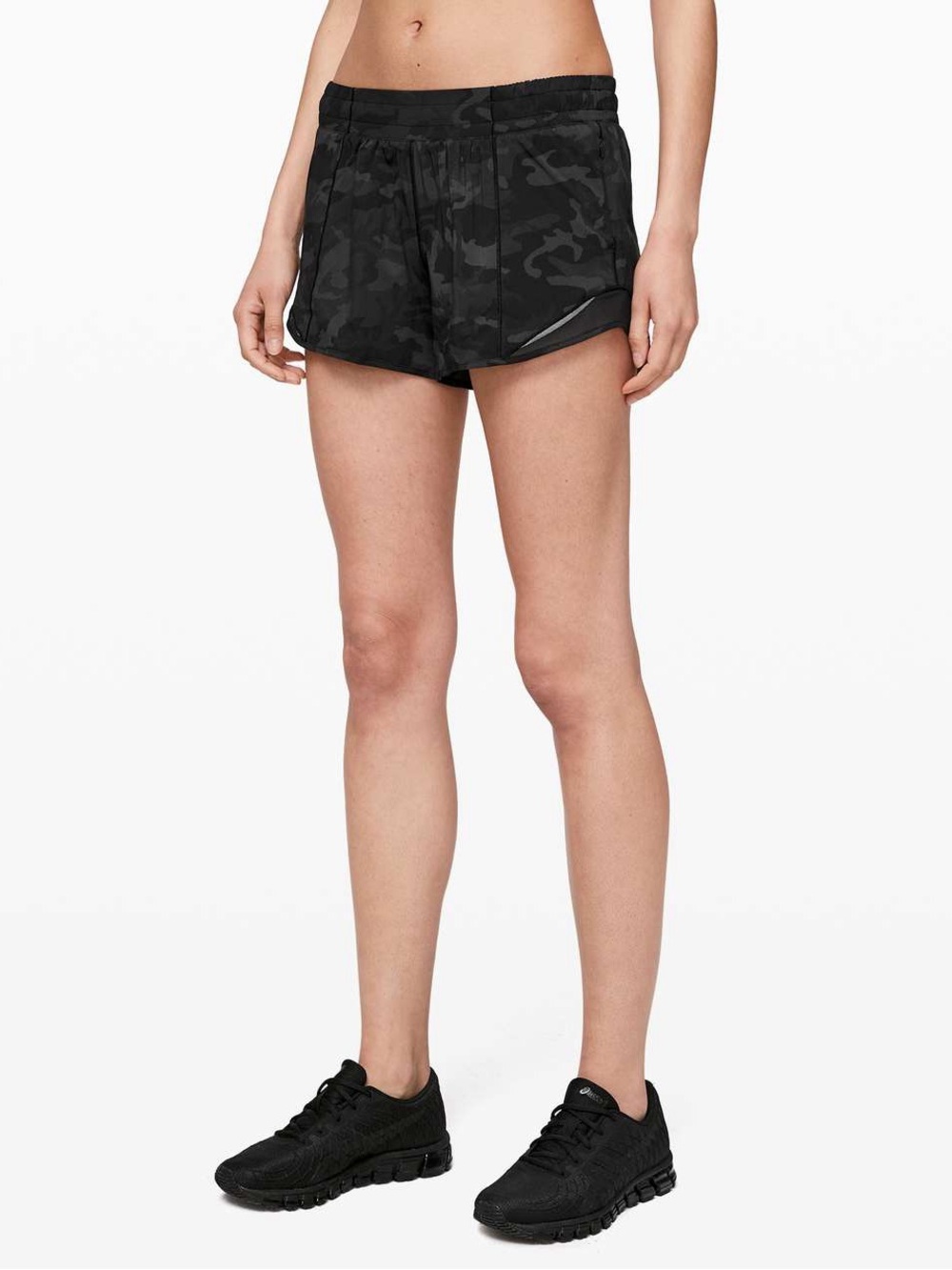 Lululemon Hotty Hot Short II Long 4 Incognito Camo Grey Black Womens 4 Tall